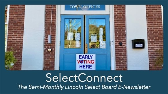 Front doors of Lincoln Town Offices building.