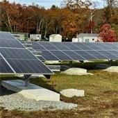 Ground - mounted solar panels at the Lincoln Transfer Station