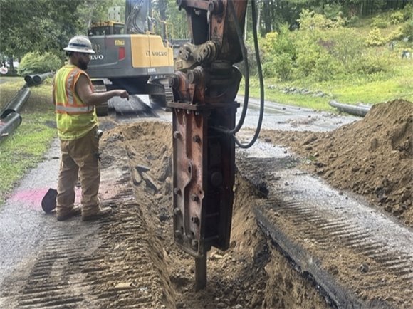 Working on the Lincoln Road water main replacement.