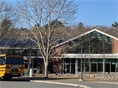Lincoln School entrance showing solar array.