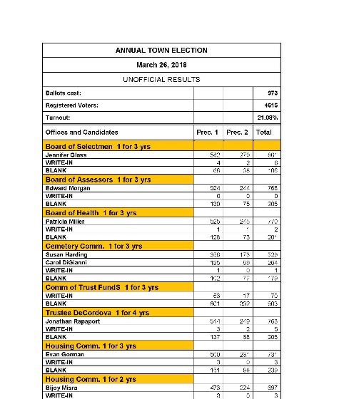 2018 UNOFFICIAL Town Election_Page_1