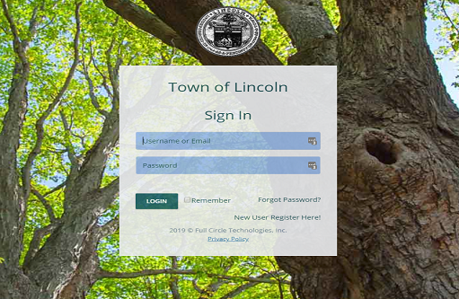 permit sign-on screen image