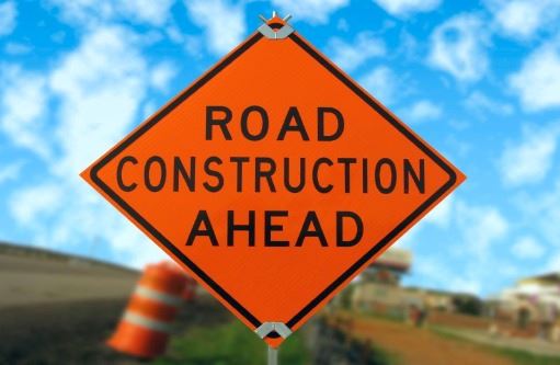Roadway construction sign