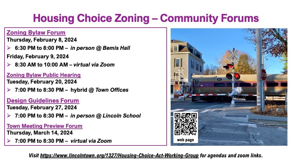 List of community forum and public hearing dates January through March 2024