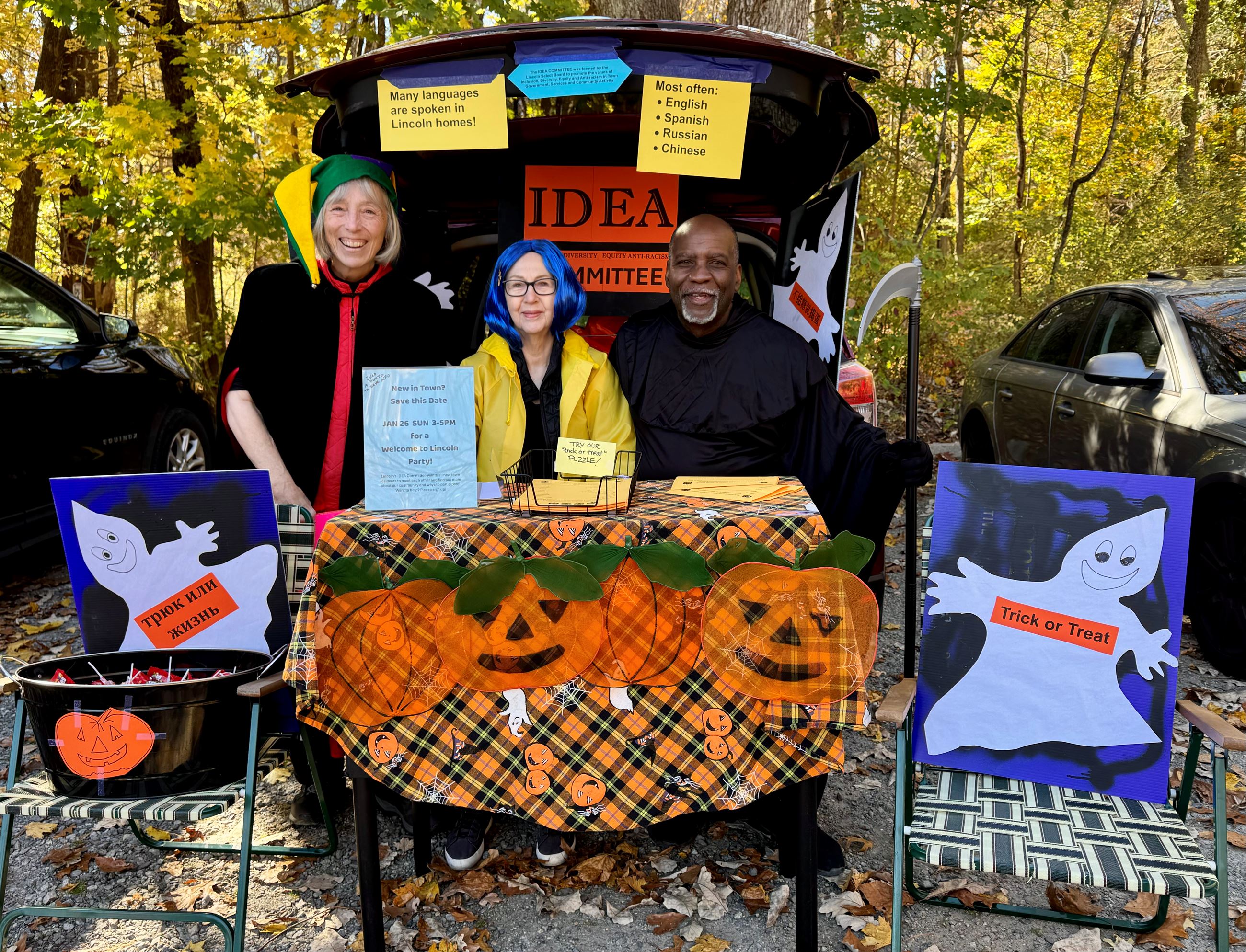 Members of the IDEA committee ready to give out candy at the Fall Fest